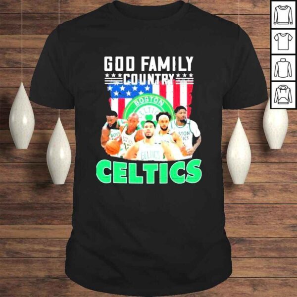 God family country Boston celtics American flag shirt