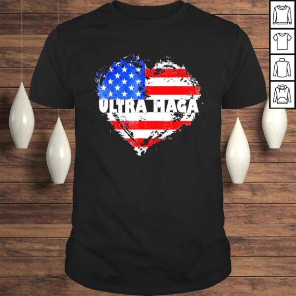 Heart Ultra Maga Proud US Flag UltraMaga Shirt