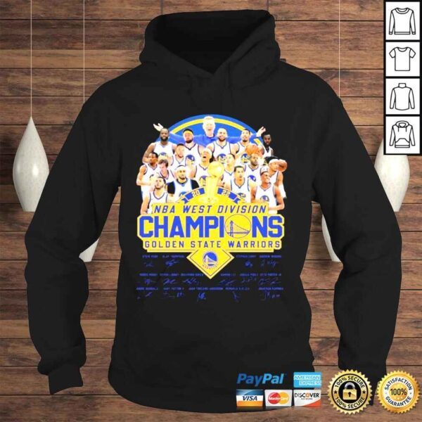 2022 NBA Western Division Champions Golden State Warriors Signatures TShirt - Image 4