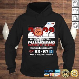 Hoodie 2022 Virginia Tech Hokies ACC Mens Basketball Champions Virginia Tech Hokies March 12 2022 Shirt