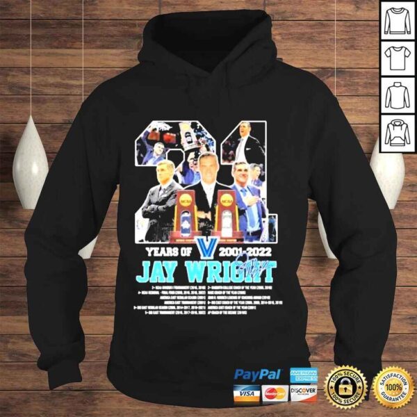 21 years of 2001 2022 jay wright thank you for the memories shirt - Image 4