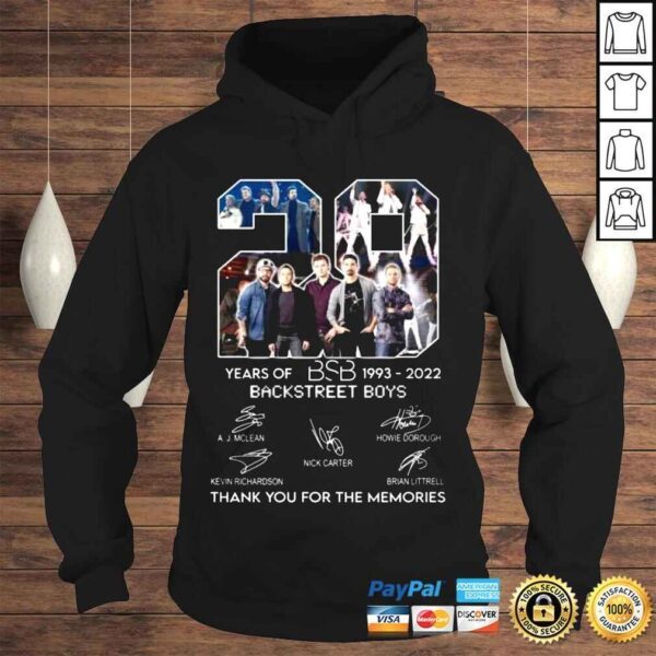 22 Years BSB 19932022 Backstreet Boys thank You for the memories signatures shirt - Image 4