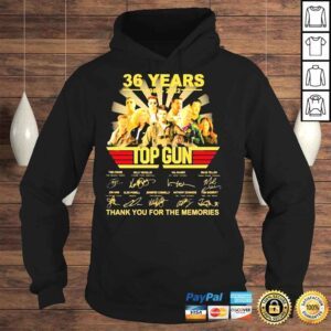 Hoodie 36 years 1986 2022 Top Gun Tom Cruise and Kelly Mcgillis Val Kilmer signatures shirt