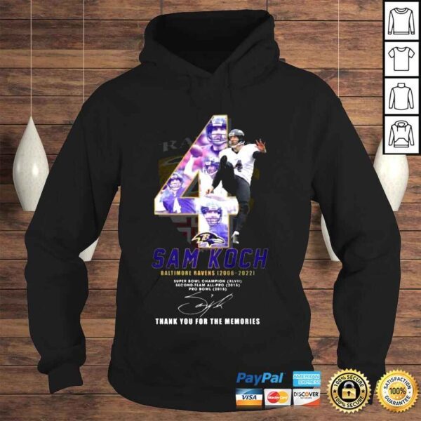 4 Sam Koch Baltimore Ravens 20062022 thank You for the memories signature shirt - Image 4