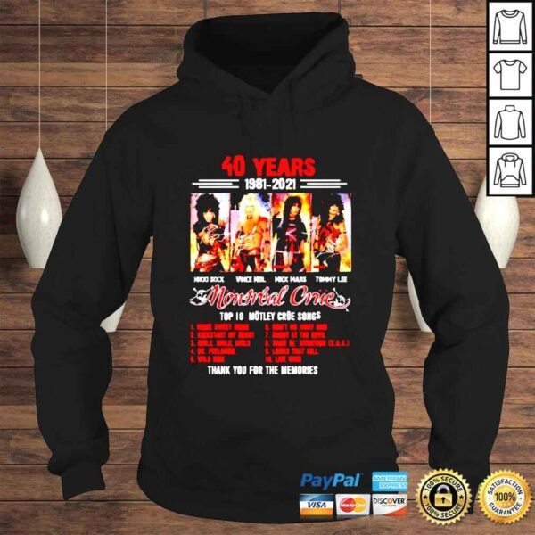 40 Years Mötley Crüe 19812021 Thank You For The Memories shirt - Image 4