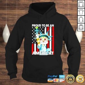 Hoodie 4th Of July Proud To Be An Americat US American Flag Cat shirt