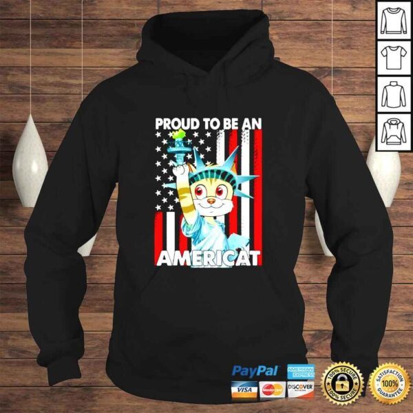 4th Of July Proud To Be An Americat US American Flag Cat shirt - Image 4