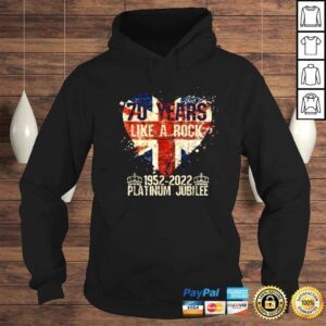 Hoodie 70 years like a rock heart 1952 2022 Platinum Jubilee shirt