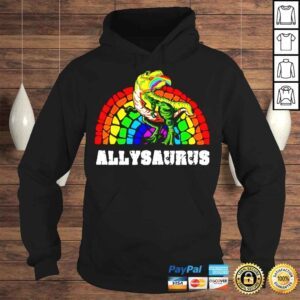 Hoodie Allysaurus Dinosaur In Rainbow Flag For Ally LGBT Pride TShirt