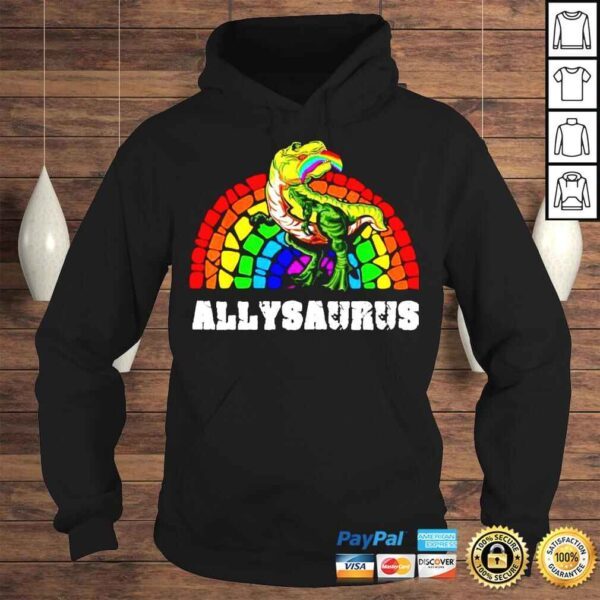 Allysaurus Dinosaur In Rainbow Flag For Ally LGBT Pride TShirt - Image 4