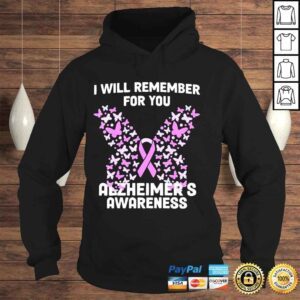 Hoodie Alzheimers awareness ribbon purple butterflies shirt