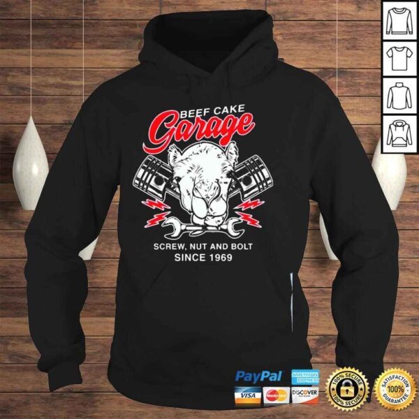 Andrew flair merch beefcake garage screw nut and bolt since 1969 shirt - Image 4