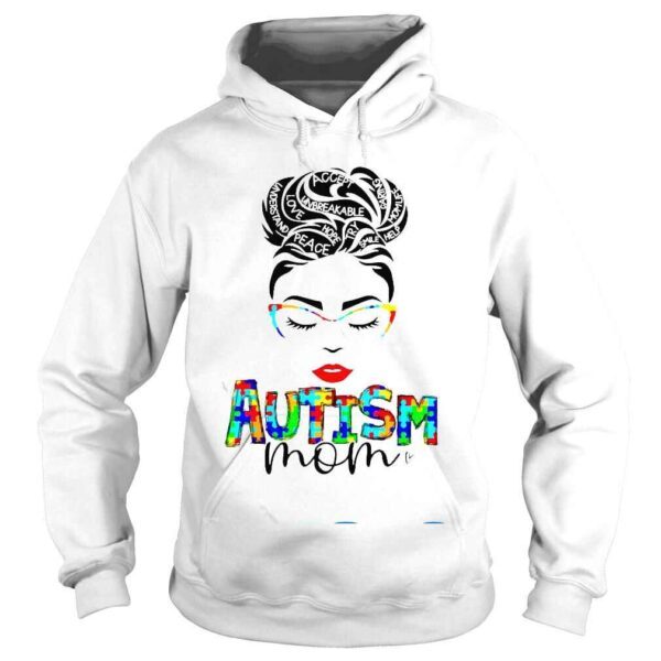 Autism Mom Child Messy Bun Awareness April And Mothers Day Shirt - Image 4