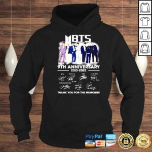 Hoodie BTS Band 9th Anniversary 20132022 Signatures Thank You For The Memories Shirt