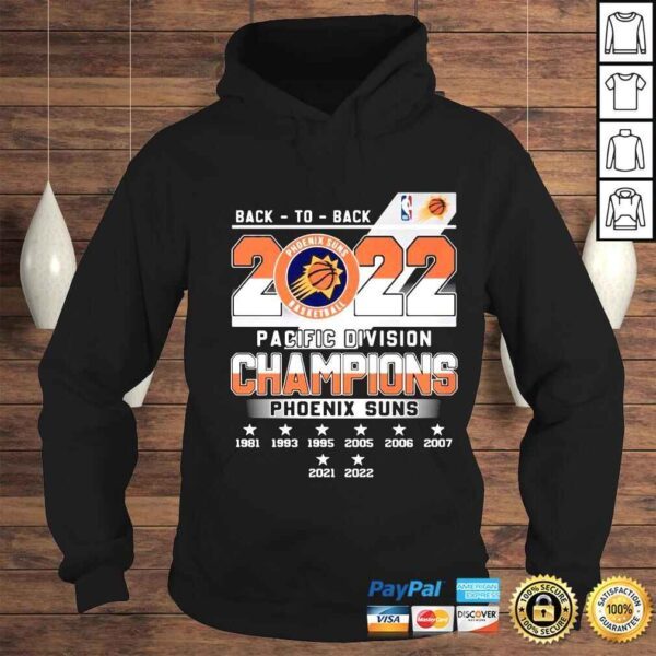 Back to back 2022 Phoenix Suns Basketball Pacific Division Champions Phoenix Suns Shirt - Image 4