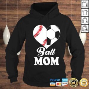 Hoodie Ball Mom Heart Soccer Baseball Mom Mothers Day Shirt