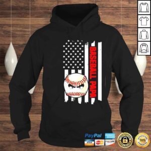 Hoodie Baseball papa vintage usa flag fathers day shirt