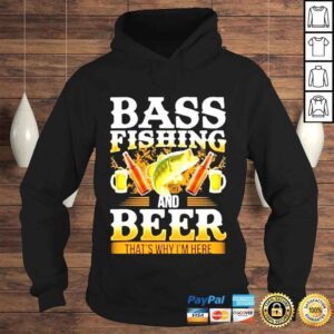 Hoodie Bass fishing and beer shirt