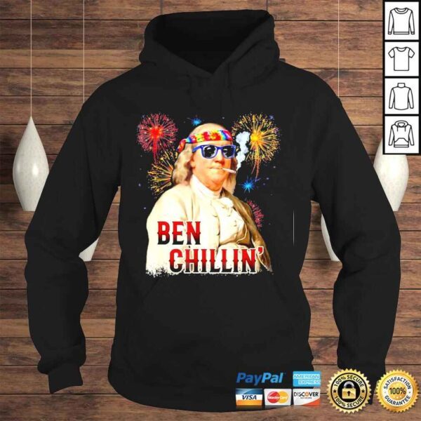 Ben Chillin’ Stoner Ben Franklin 4th of July Fireworks Tee Shirt - Image 4