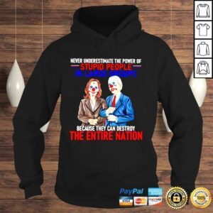 Hoodie Biden and Harris Clown never underestimate the power of Stupid People shirt