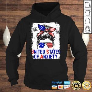 Hoodie Bleached Messy Bun Patriotic United States Anxiety Shirt