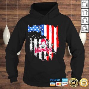 Hoodie Blood inside me American flag and wendys logo shirt