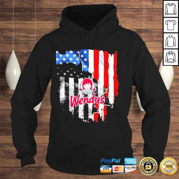 Blood inside me American flag and wendys logo shirt - Image 4