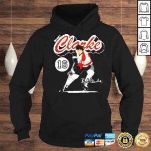 Hoodie Bobby Clarke Philadelphia Retro Script Hockey Signatures Shirt