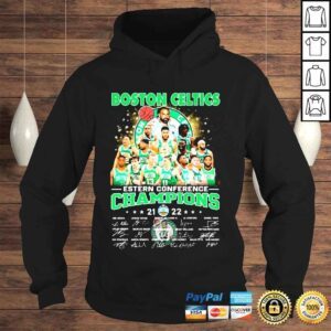 Hoodie Boston Celtics Team Basketball 20212022 Eastern Conference Champions Signatures Shirt