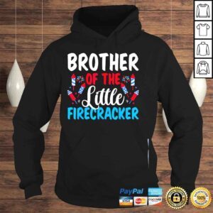 Hoodie Brother of the little firecracker 4th of july American flag shirt