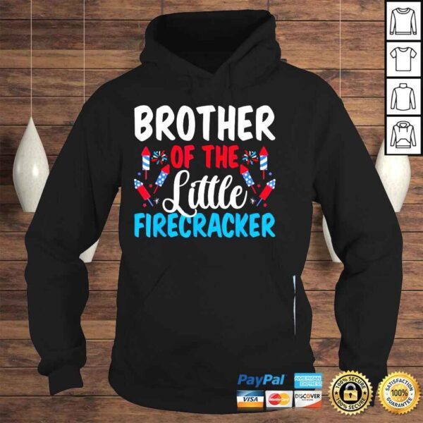 Brother of the little firecracker 4th of july American flag shirt - Image 4