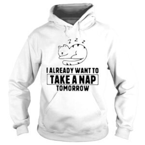 Hoodie Cat i already want to take a nap tomorrow shirt