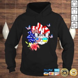 Hoodie Cat proud and rose American flag 4th of july shirt