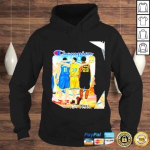 Hoodie Champions Thompson and Curry and Green Golden State Warriors MVP signatures cartoon shirt