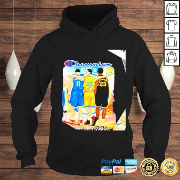 Champions Thompson and Curry and Green Golden State Warriors MVP signatures cartoon shirt - Image 4