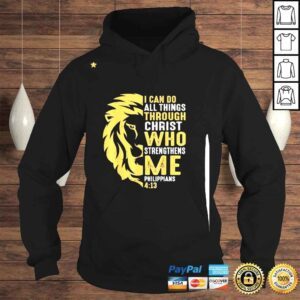 Hoodie Christian I Can Do All Things Through Christ Lion Faith Shirt