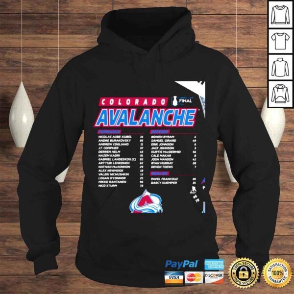 Colorado Avalanche 2022 Stanley Cup Final Own goal roster all players shirt - Image 4