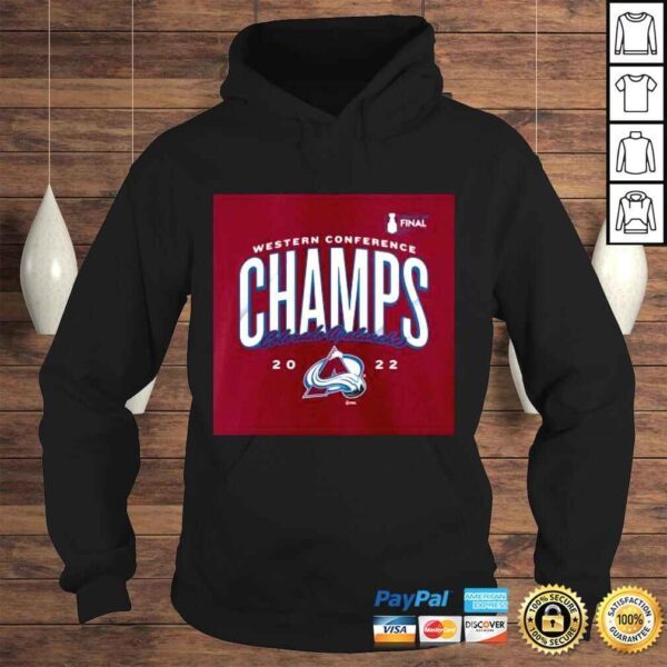 Colorado Avalanche 2022 Western Conference Champions Crash the Net Burgundy Tee Shirt - Image 4