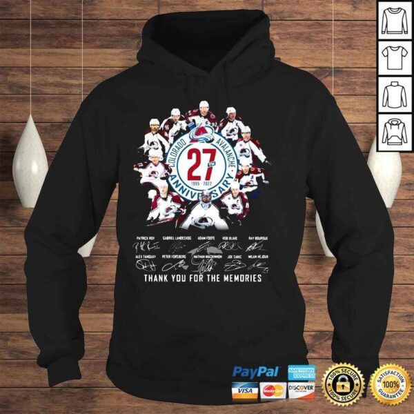 Colorado Avalanche 27th 1995 2022 anniversary signatures thank you shirt - Image 4