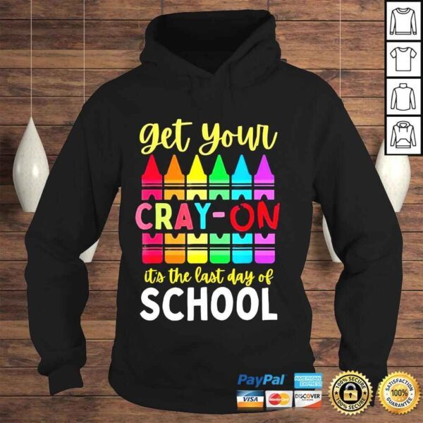 Cute crayon teacher student last day of school graduation shirt - Image 4