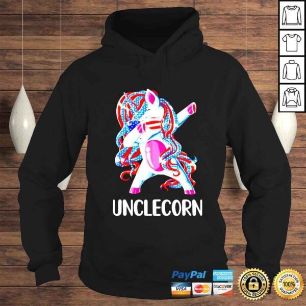 Dabbing Unicorn Unclecorn 4th of July Fathers Day shirt - Image 4