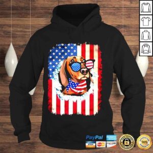 Hoodie Dachshund happy independence day American flag shirt