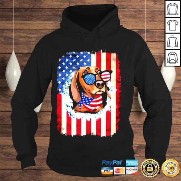 Dachshund happy independence day American flag shirt - Image 4