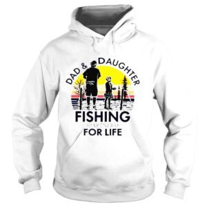 Hoodie Dad And Daughter Fishing Partners For Life Vintage Retro Tshirt