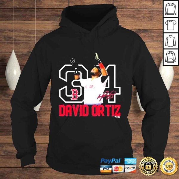 David ortiz Boston red sox hall of fame resume graphic shirt - Image 4