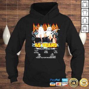 Hoodie Def Leppard 45 years 1977 2022 thank you for the memories shirt