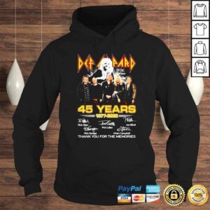 Hoodie Def Zeppard 45 years 1977 2022 thank you for the memories shirt