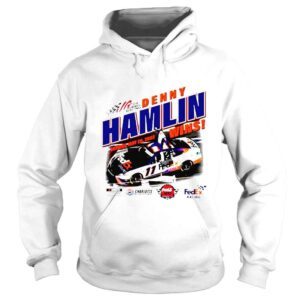 Hoodie Denny Hamlin Checkered Flag White CocaCola 600 Race Win shirt