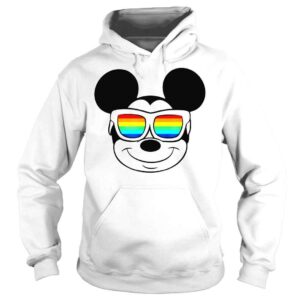 Hoodie Disney Mickey Mouse Rainbow Sunglasses T Shirt