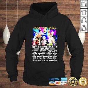 Hoodie Doctor Who 60th anniversary 19632023 thank you for the memories signatures shirt